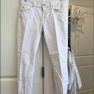 7 for all Mankind white Josefina button-fly sz 25